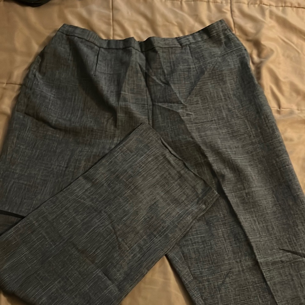 Gray dress pants, straight leg